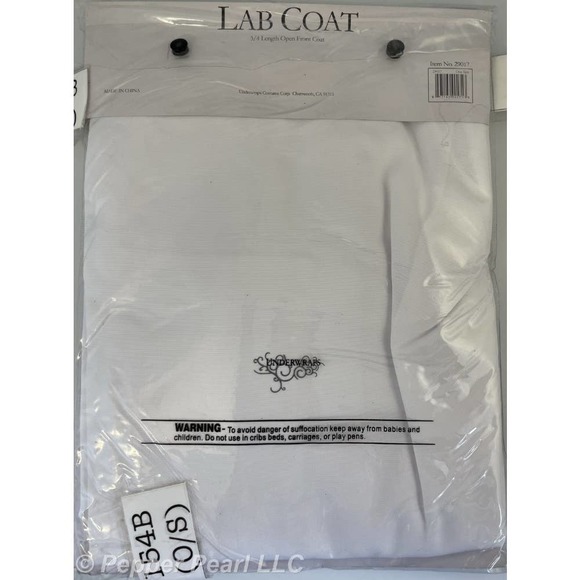 Lab Coat Costume Accessory White Adult One Size Doctor Mad Scientist Open Front - Picture 2 of 4